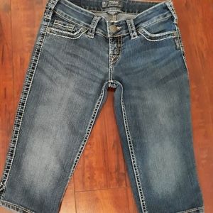 SILVER MCKENZIE CROP JEANS WOMENS 27